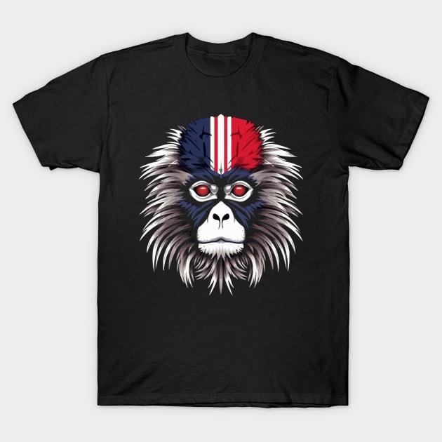 Patriotic Snow Monkey T-Shirt by JH Mart